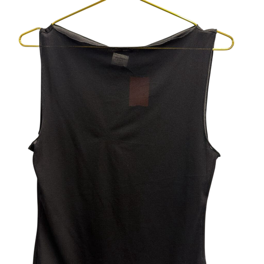 Abercrombie and Fitch Black Mesh Unlined Sleeveless Top Large