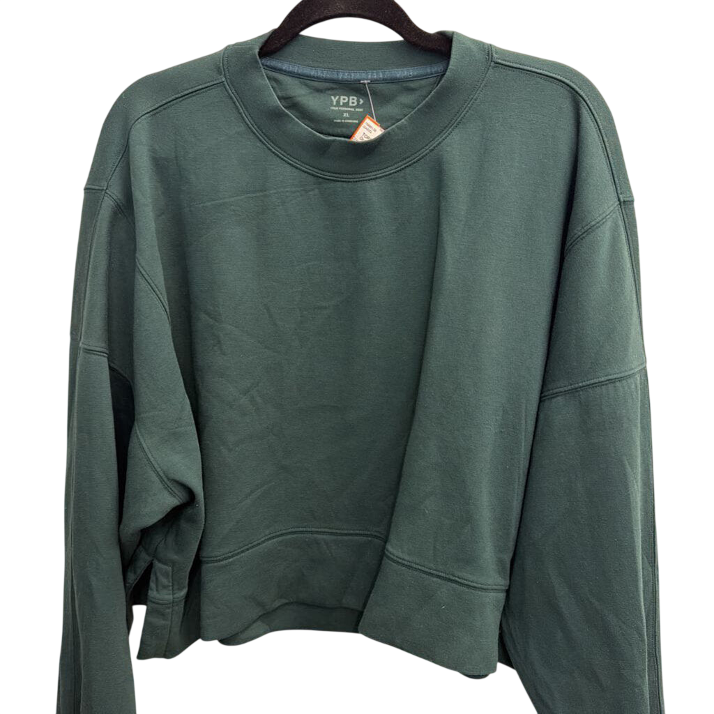 YPB Green Cropped Crewneck Sweatshirt Extra Large