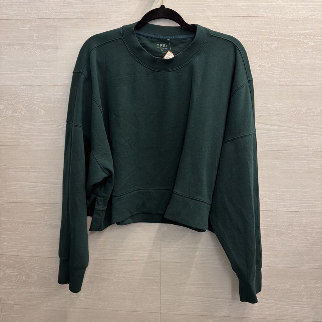 YPB Green Cropped Crewneck Sweatshirt Extra Large