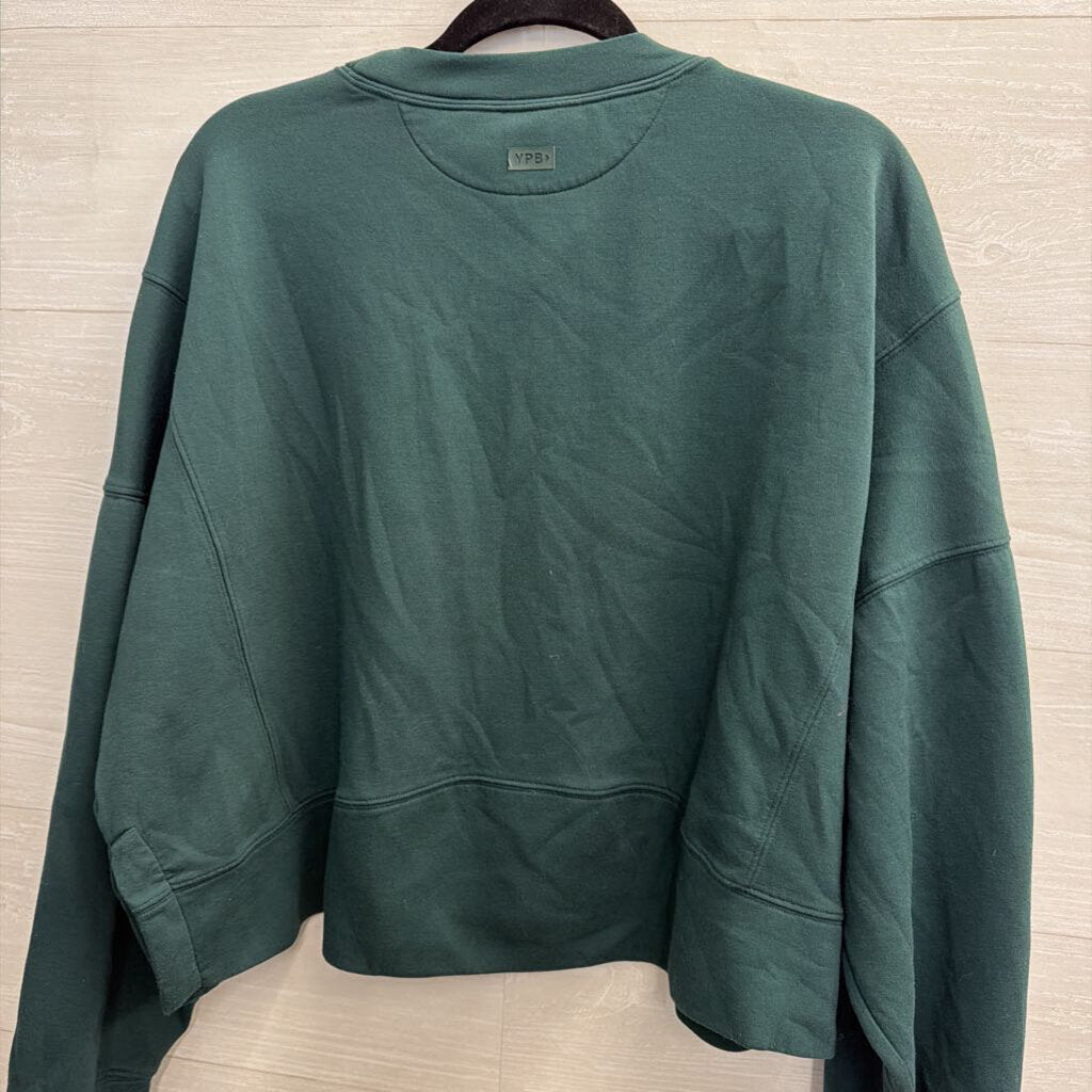 YPB Green Cropped Crewneck Sweatshirt Extra Large