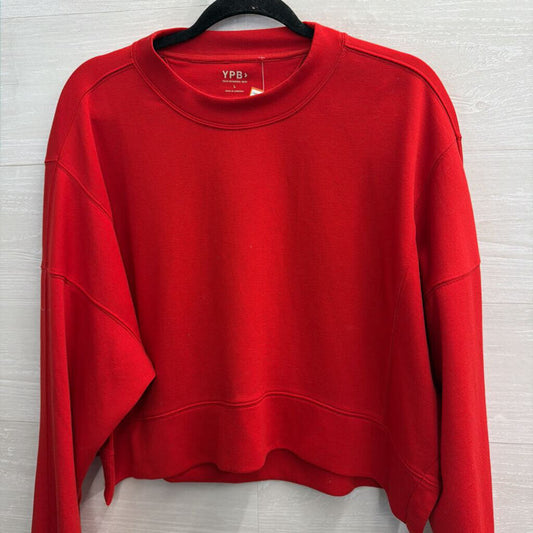 YPB Red Cropped Crewneck Sweatshirt Large