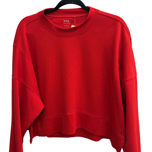 YPB Red Cropped Crewneck Sweatshirt Large