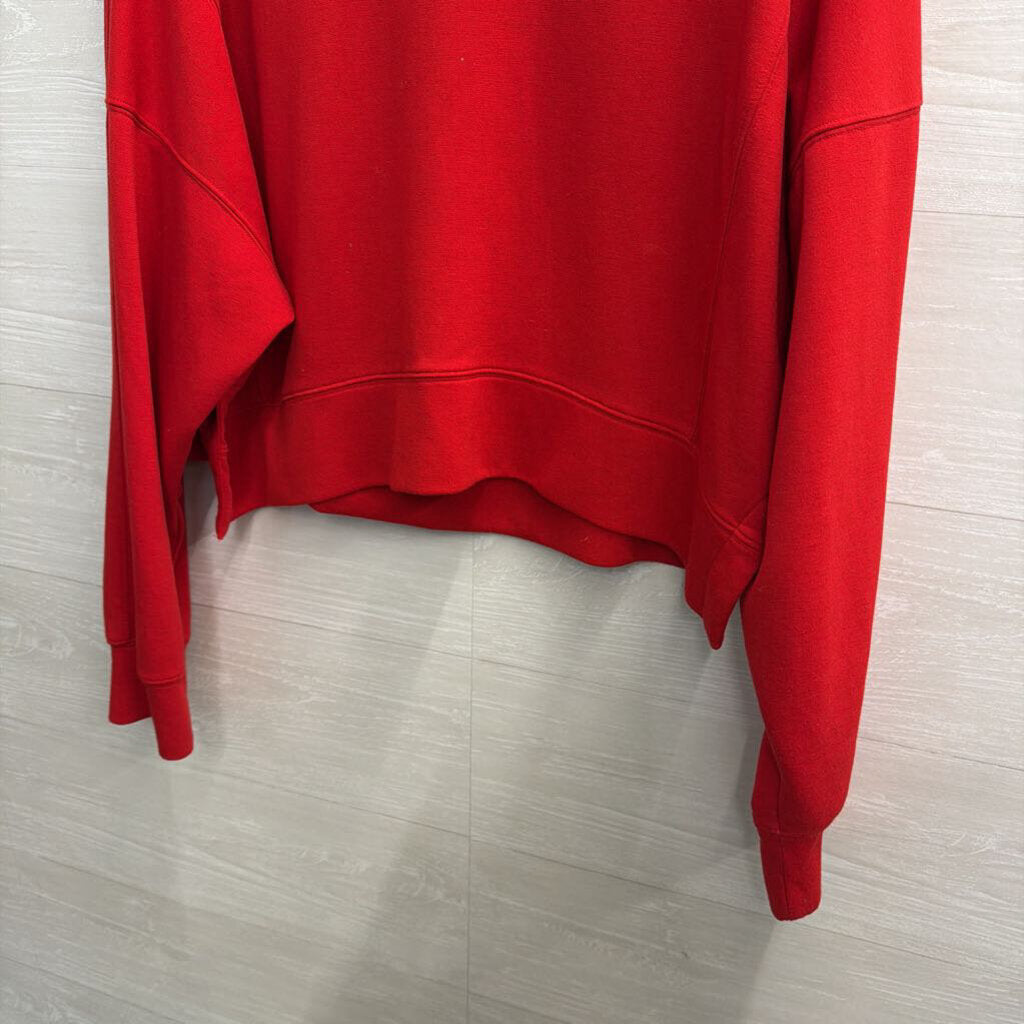 YPB Red Cropped Crewneck Sweatshirt Large