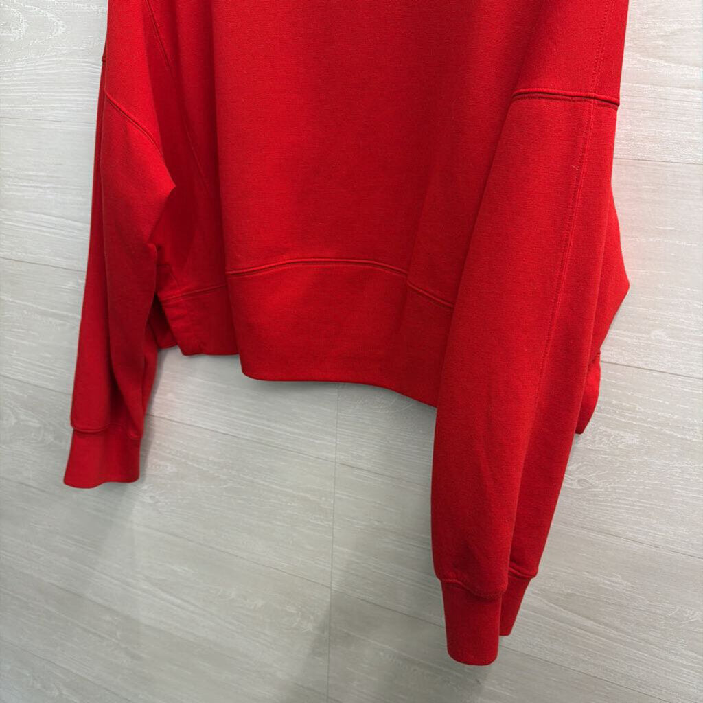 YPB Red Cropped Crewneck Sweatshirt Large