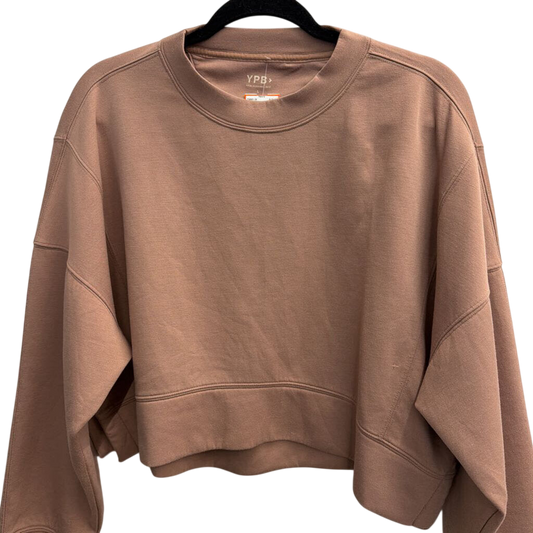 YPB Brown Cropped Crewneck Sweatshirt Large