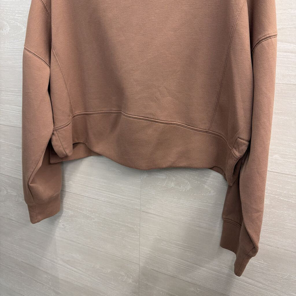 YPB Brown Cropped Crewneck Sweatshirt Large