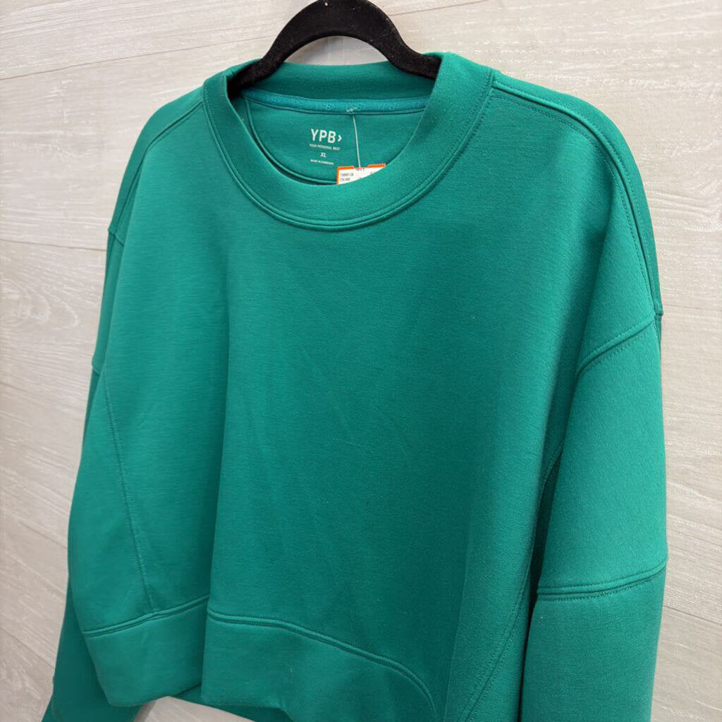 YPB Green Cropped Crewneck Sweatshirt Extra Large