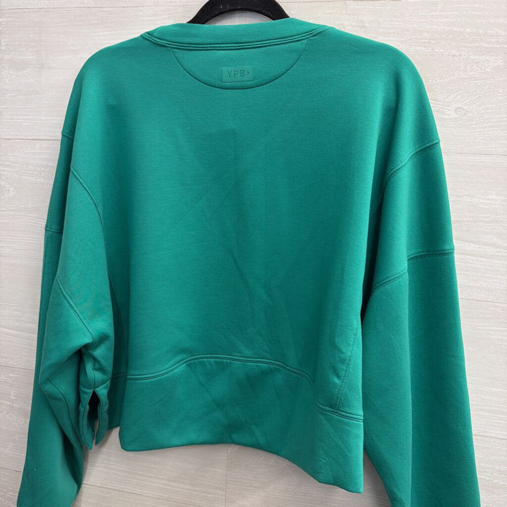 YPB Green Cropped Crewneck Sweatshirt Extra Large