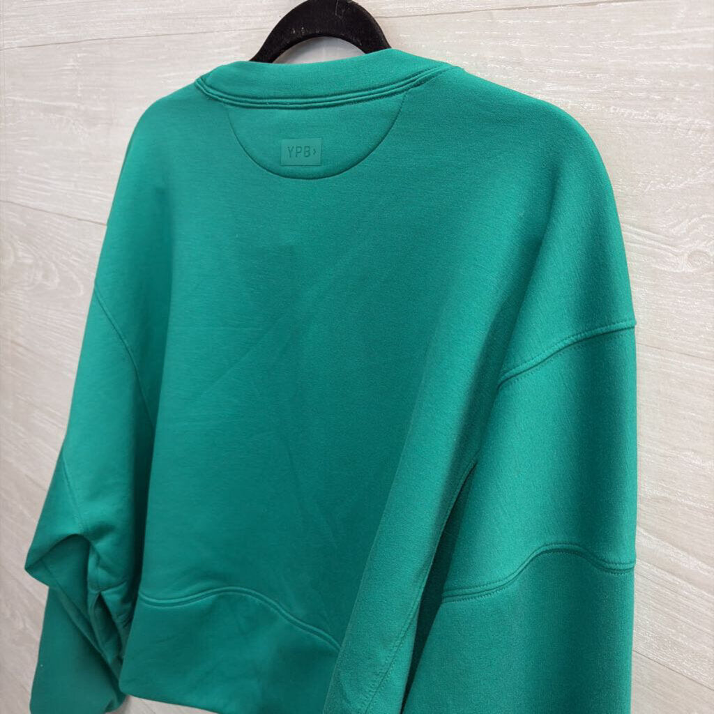YPB Green Cropped Crewneck Sweatshirt Extra Large