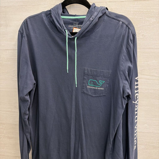 Vineyard Vines Blue Hooded Long Sleeve Top Medium