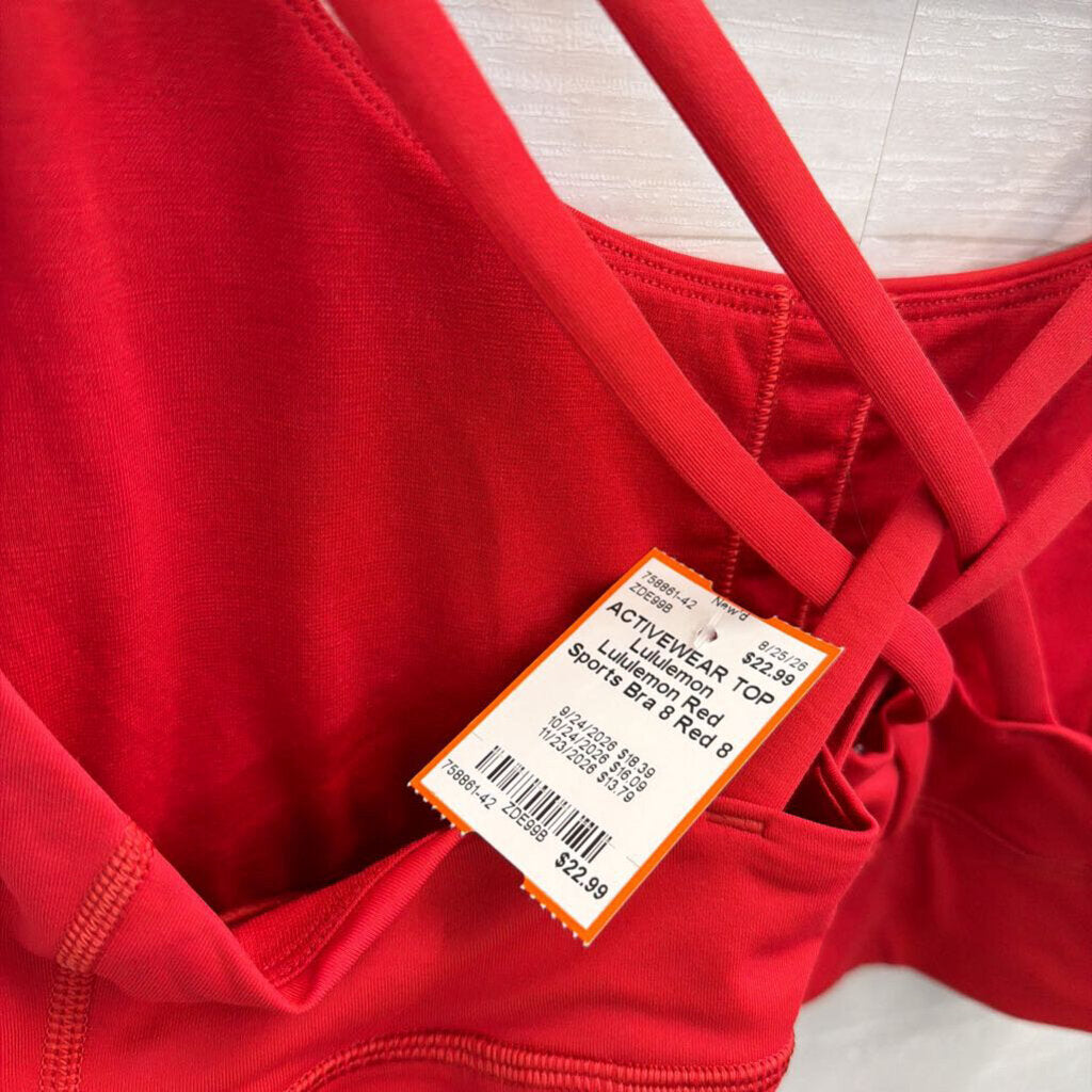 Lululemon Red Sports Bra 8