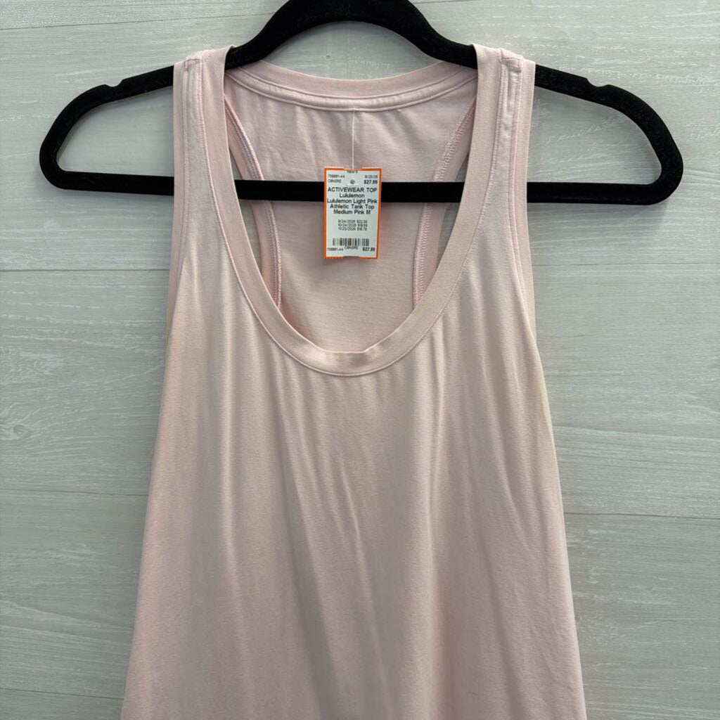 Lululemon Light Pink Athletic Tank Top Medium