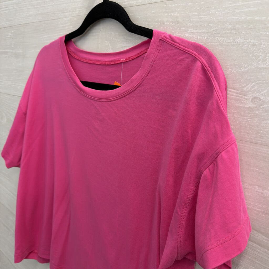 Lululemon Pink Cropped Short Sleeve Top Medium