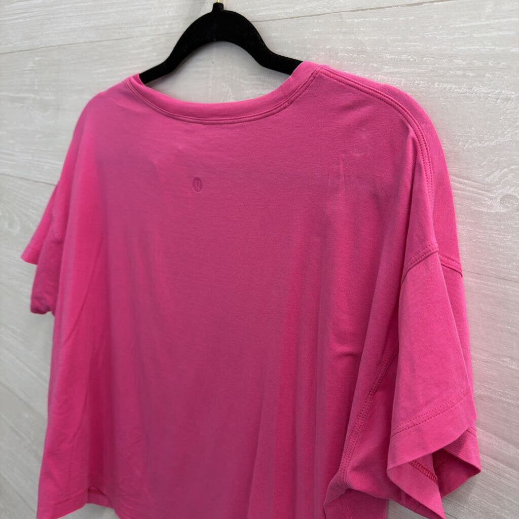 Lululemon Pink Cropped Short Sleeve Top Medium