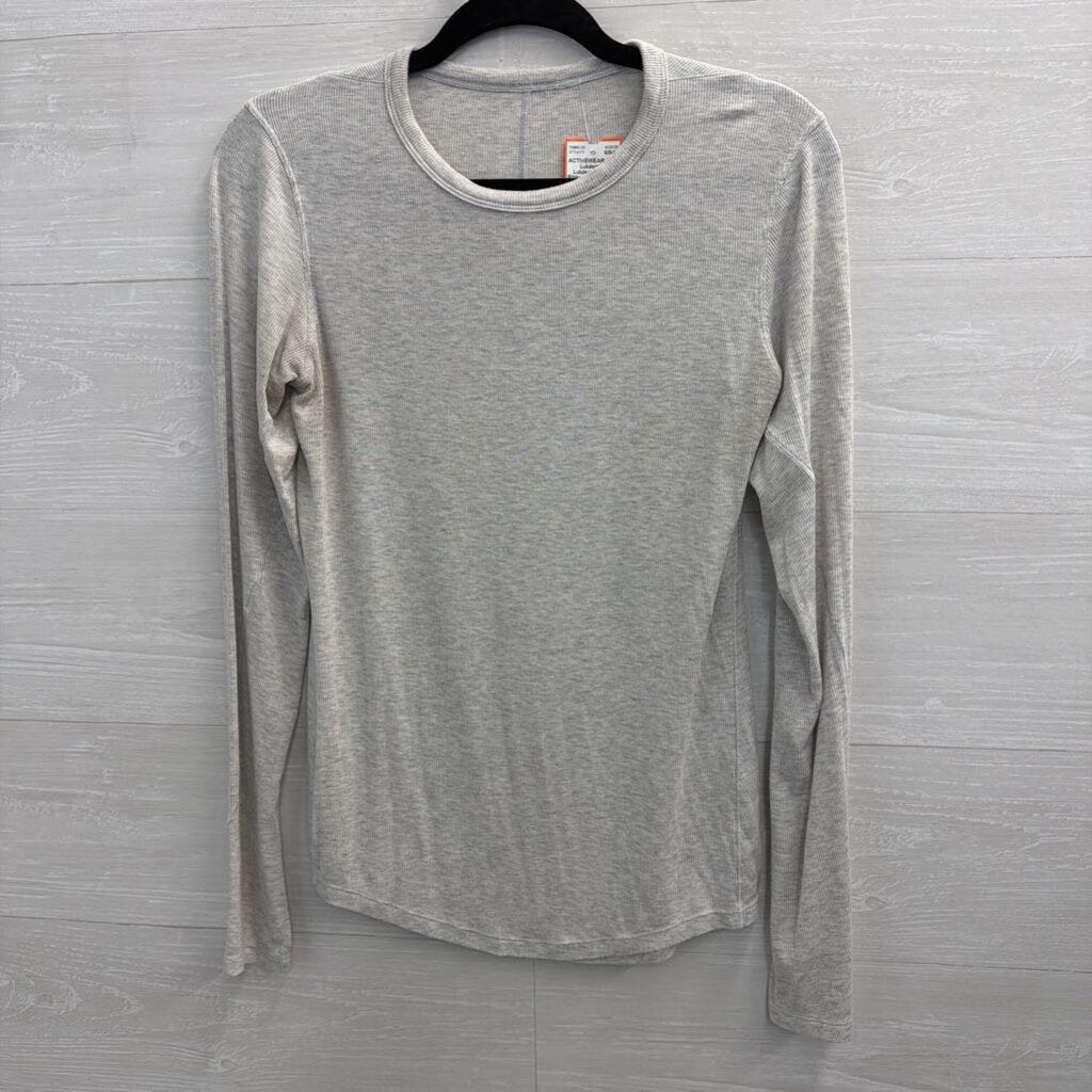 Lululemon Grey Ribbed Long Sleeve Top Medium