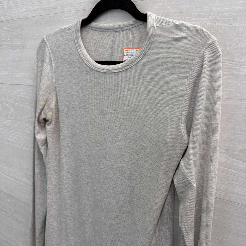 Lululemon Grey Ribbed Long Sleeve Top Medium