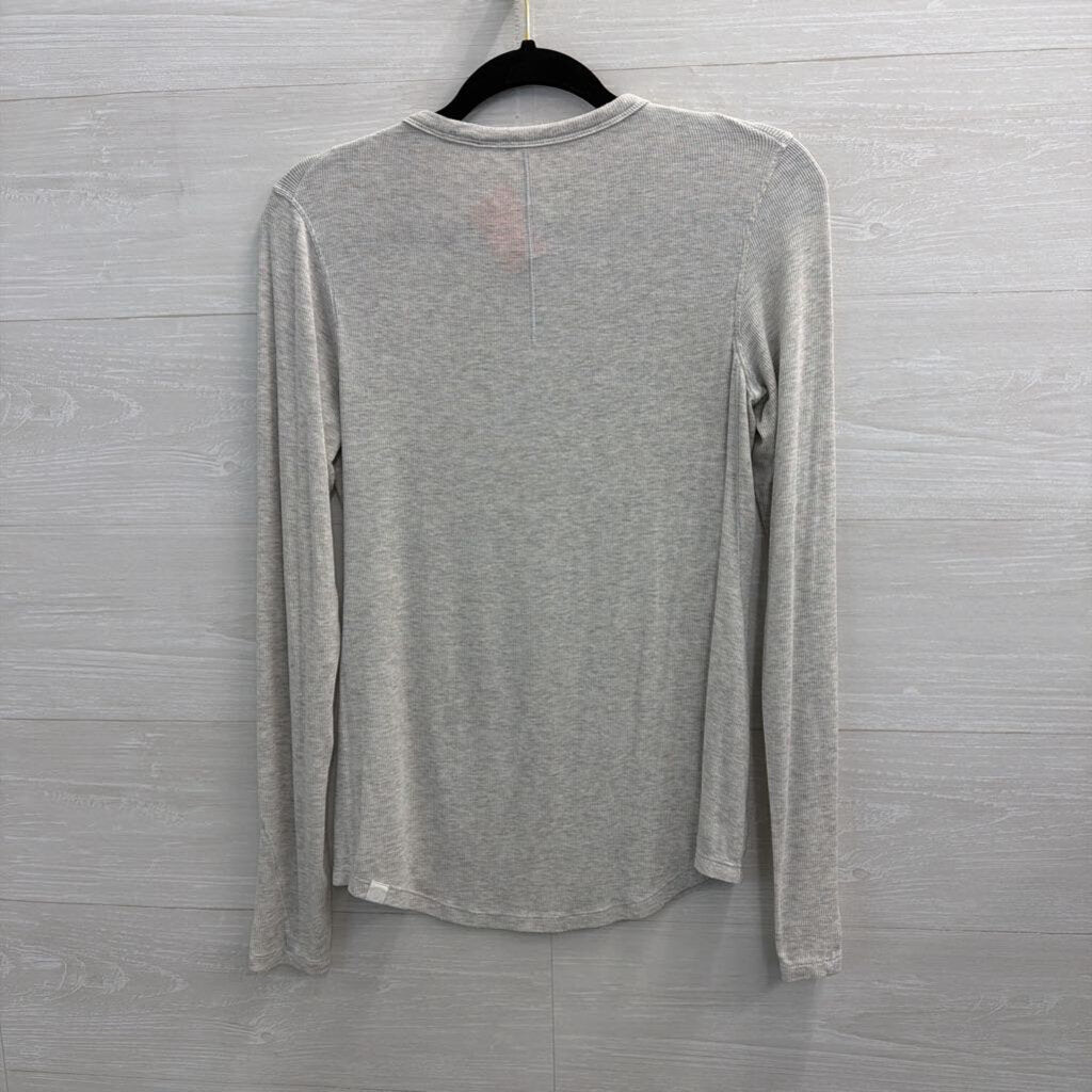 Lululemon Grey Ribbed Long Sleeve Top Medium