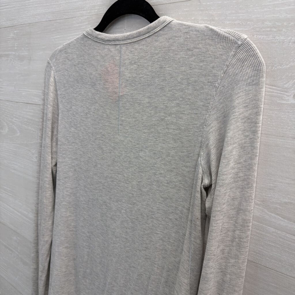 Lululemon Grey Ribbed Long Sleeve Top Medium