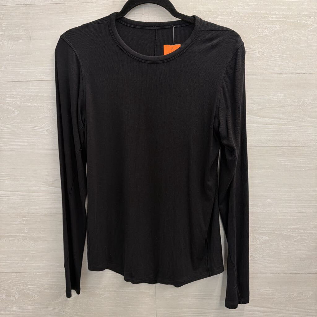 Lululemon Black Ribbed Long Sleeve Top Medium