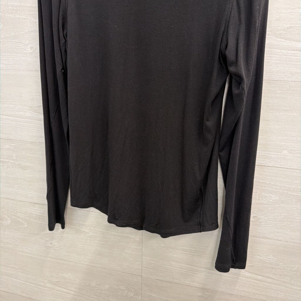 Lululemon Black Ribbed Long Sleeve Top Medium