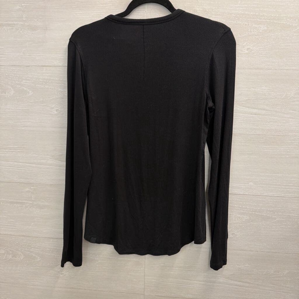 Lululemon Black Ribbed Long Sleeve Top Medium