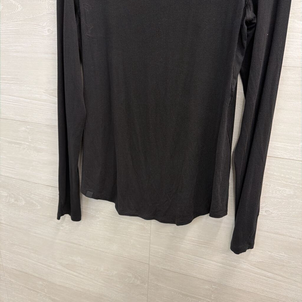 Lululemon Black Ribbed Long Sleeve Top Medium