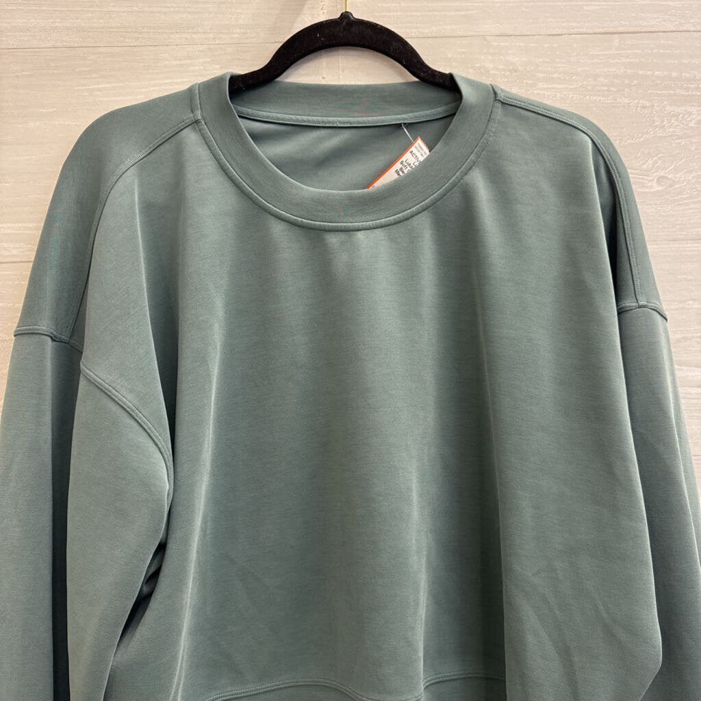Lululemon Green Soft Cropped Long Sleeve Pullover Medium