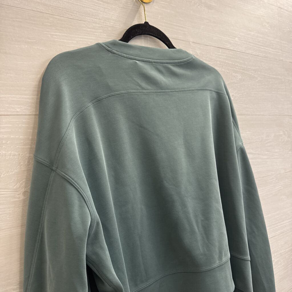 Lululemon Green Soft Cropped Long Sleeve Pullover Medium