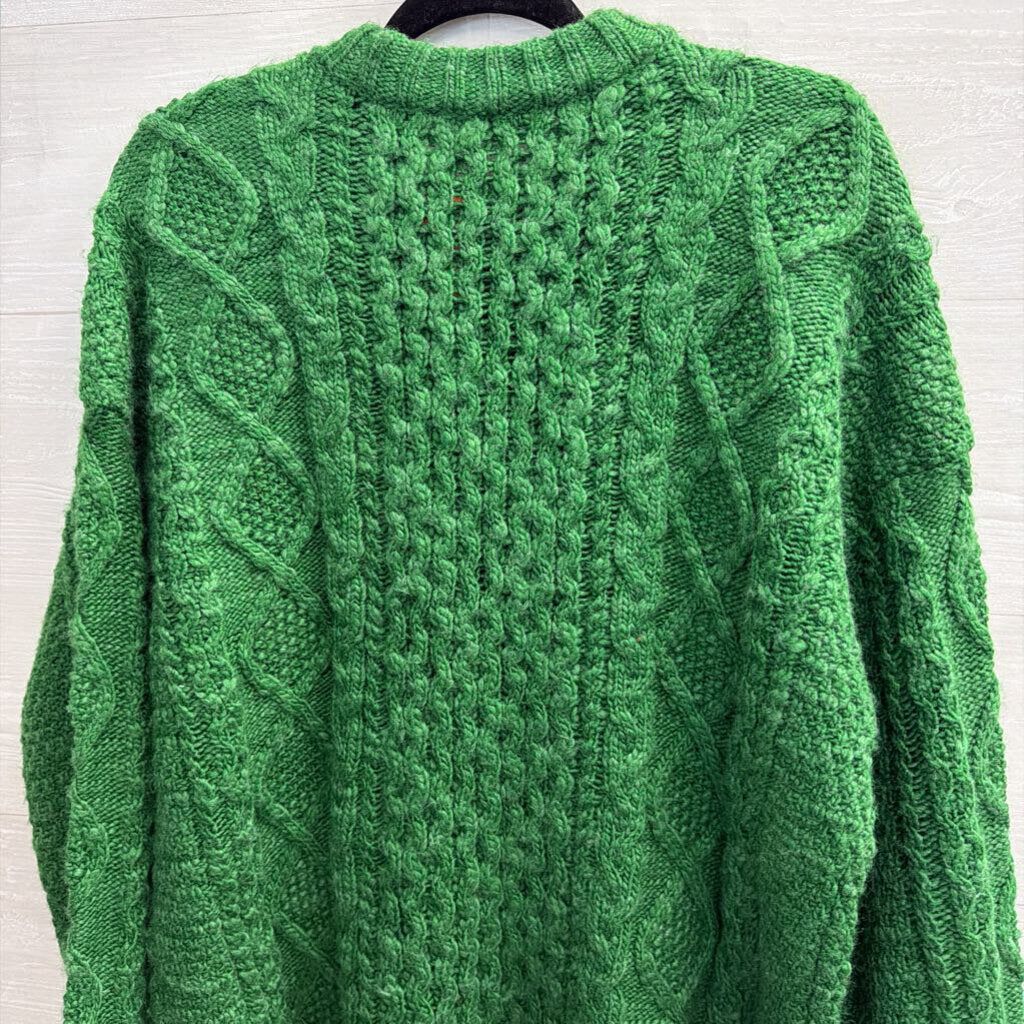 Madewell Green Cable Knit Long Sleeve Sweater Large