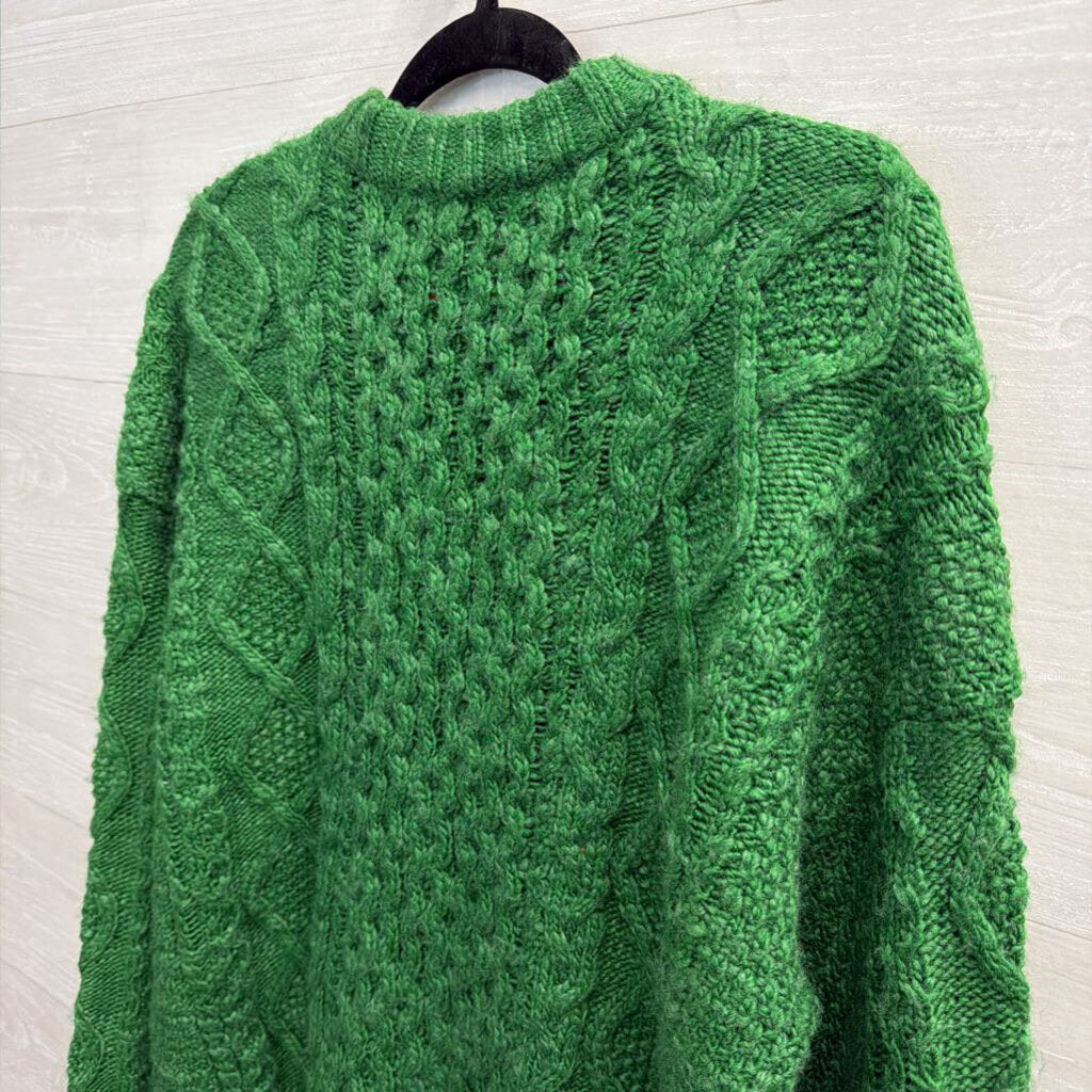 Madewell Green Cable Knit Long Sleeve Sweater Large