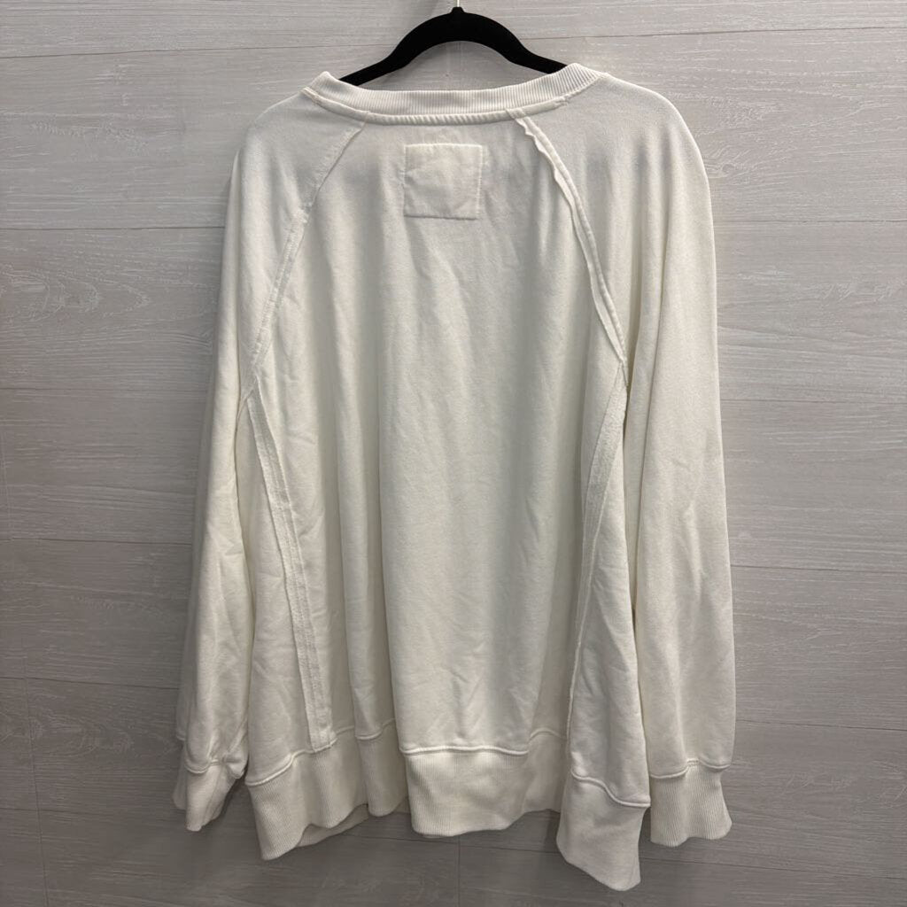 American Eagle Seriously Lived In White Long Sleeve Top XXL
