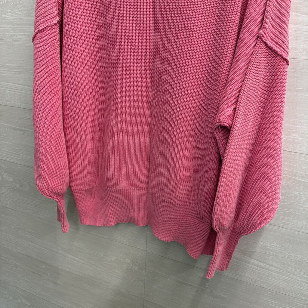 Aerie Pink Knit Long Sleeve Oversized Sweater Medium
