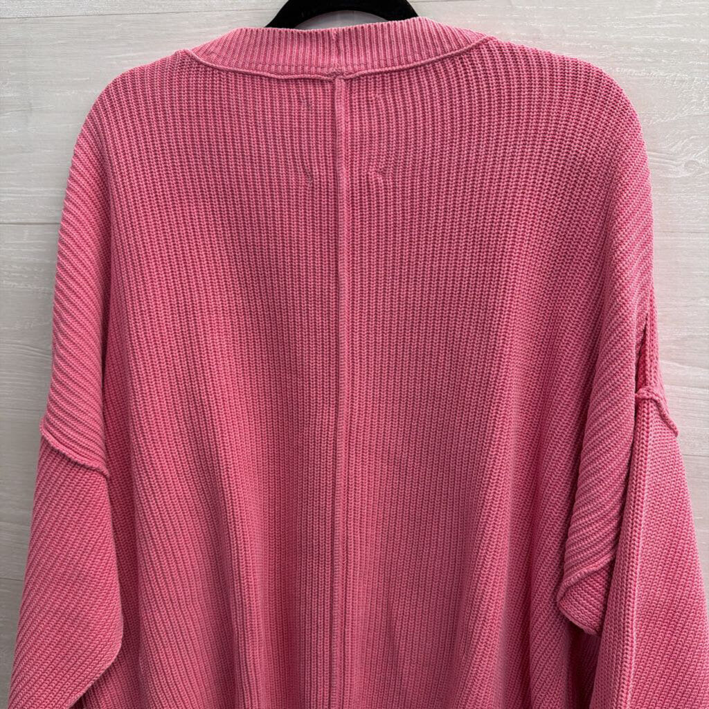 Aerie Pink Knit Long Sleeve Oversized Sweater Medium