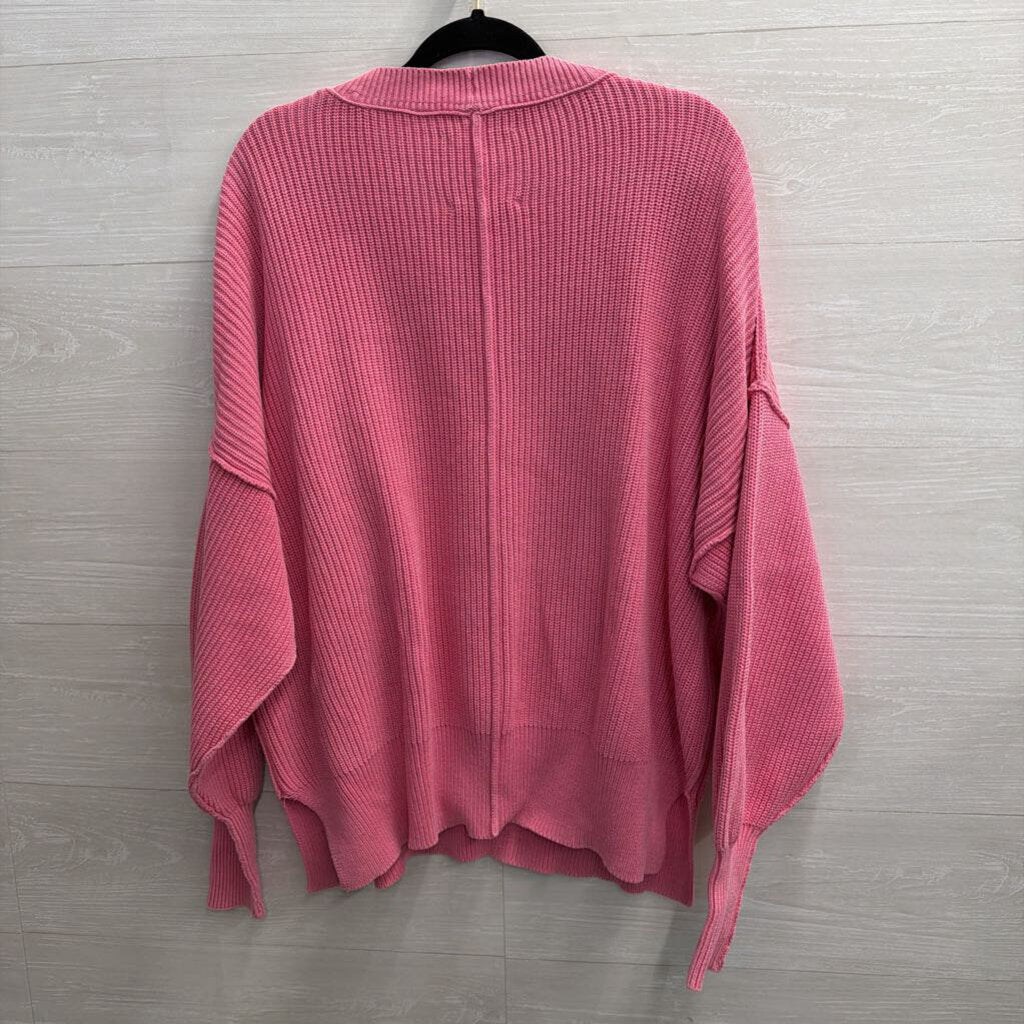 Aerie Pink Knit Long Sleeve Oversized Sweater Medium
