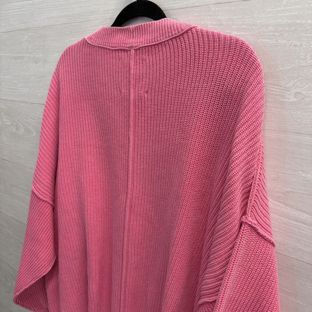 Aerie Pink Knit Long Sleeve Oversized Sweater Medium