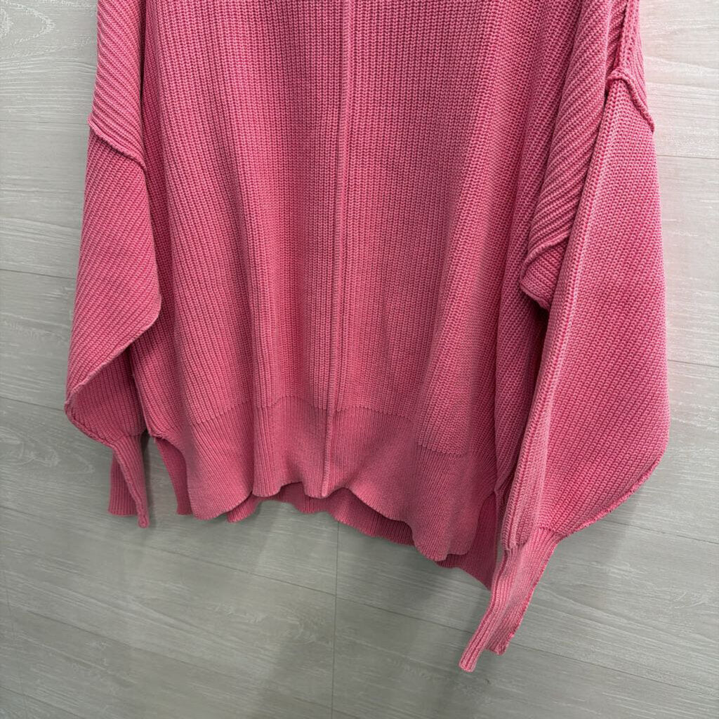 Aerie Pink Knit Long Sleeve Oversized Sweater Medium