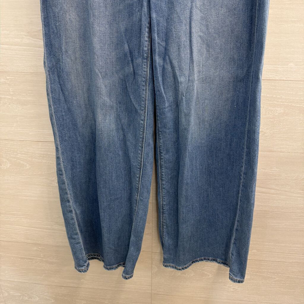 American Eagle Medium Wash Super High Rise Baggy Wide Leg Jeans 10