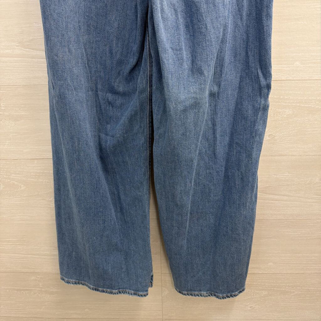 American Eagle Medium Wash Super High Rise Baggy Wide Leg Jeans 10