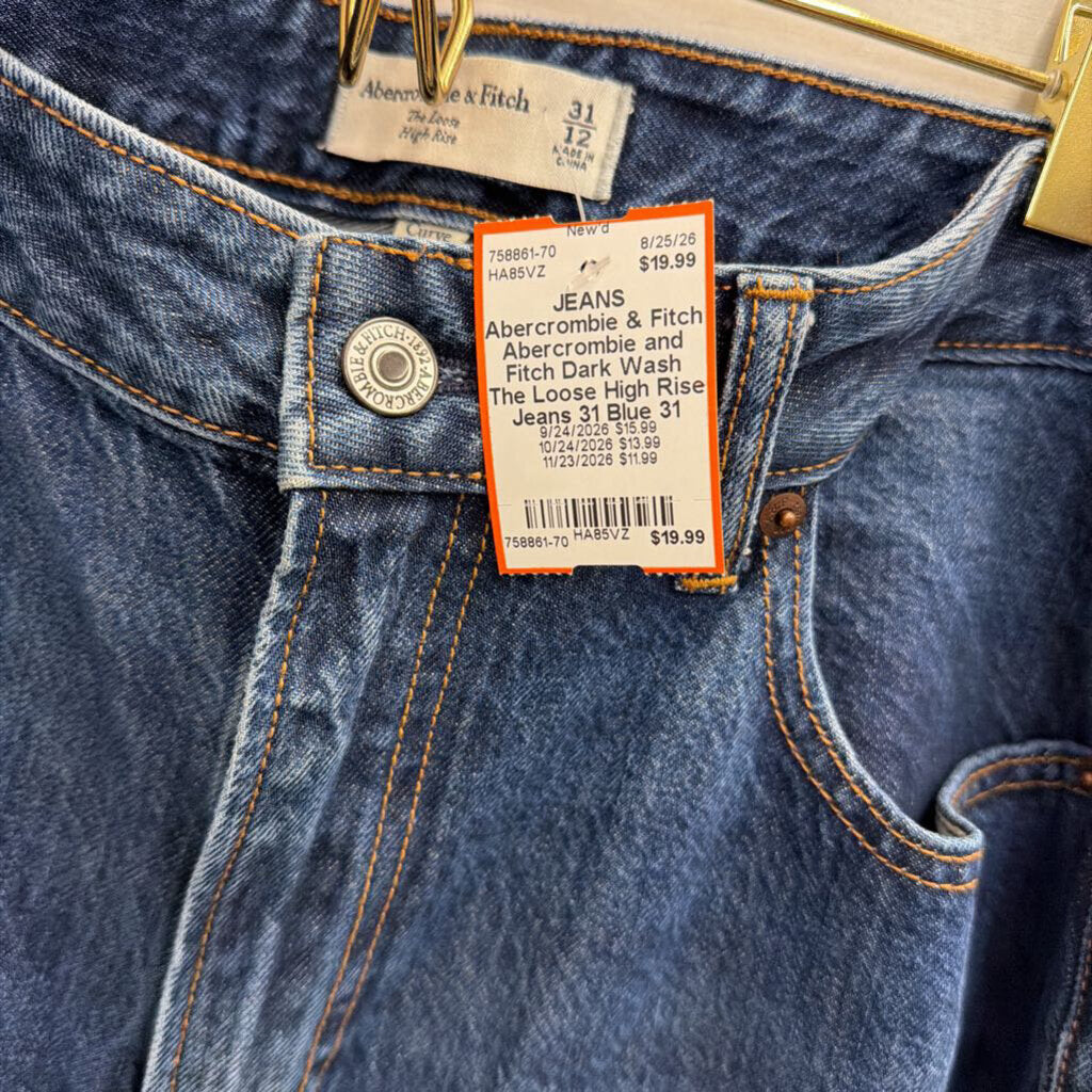 Abercrombie and Fitch Dark Wash The Loose High Rise Jeans 31
