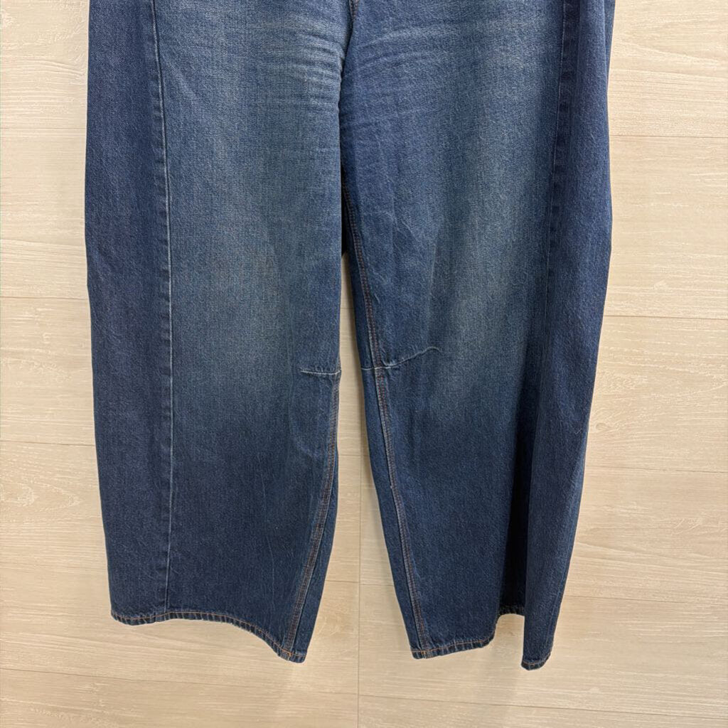 American Eagle Dark Wash Dreamy Drape Barrel Jeans 8 Short