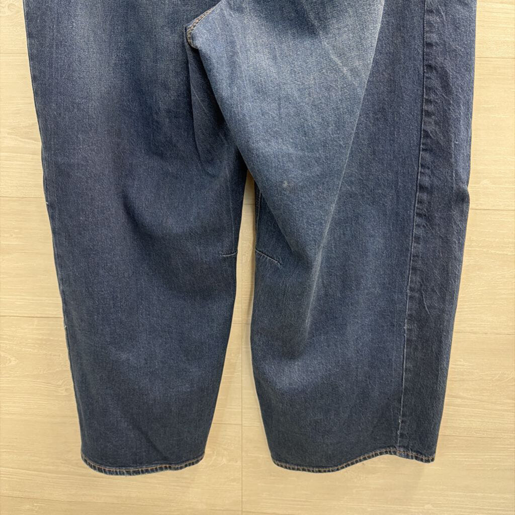 American Eagle Dark Wash Dreamy Drape Barrel Jeans 8 Short