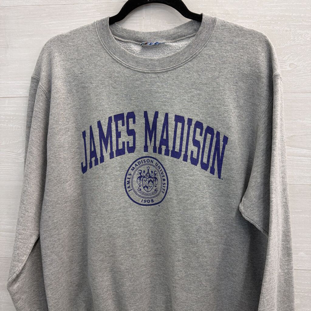 Grey James Madison Crewneck Sweatshirt Medium