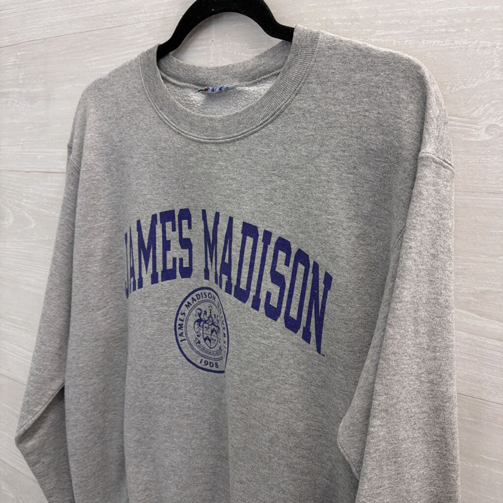 Grey James Madison Crewneck Sweatshirt Medium