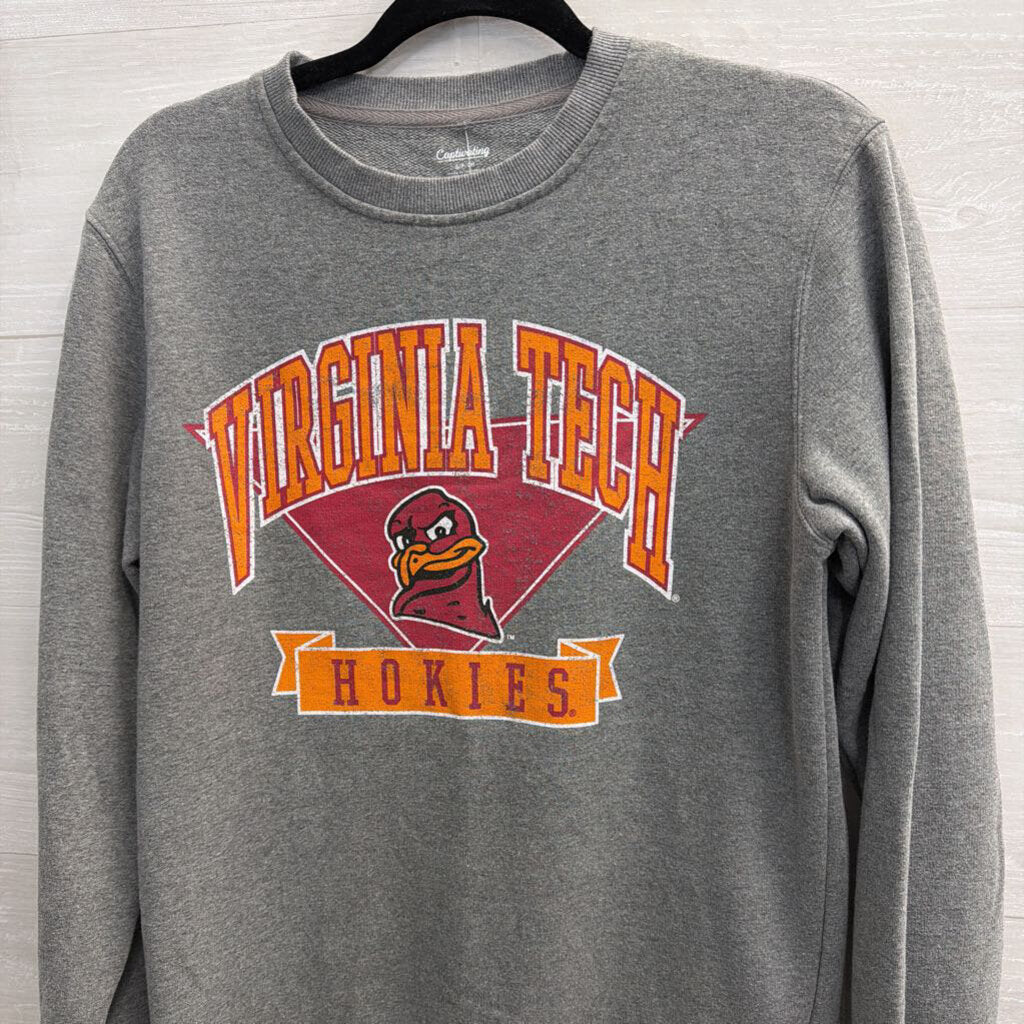Grey Virginia Tech Hokies Long Sleeve Top Small