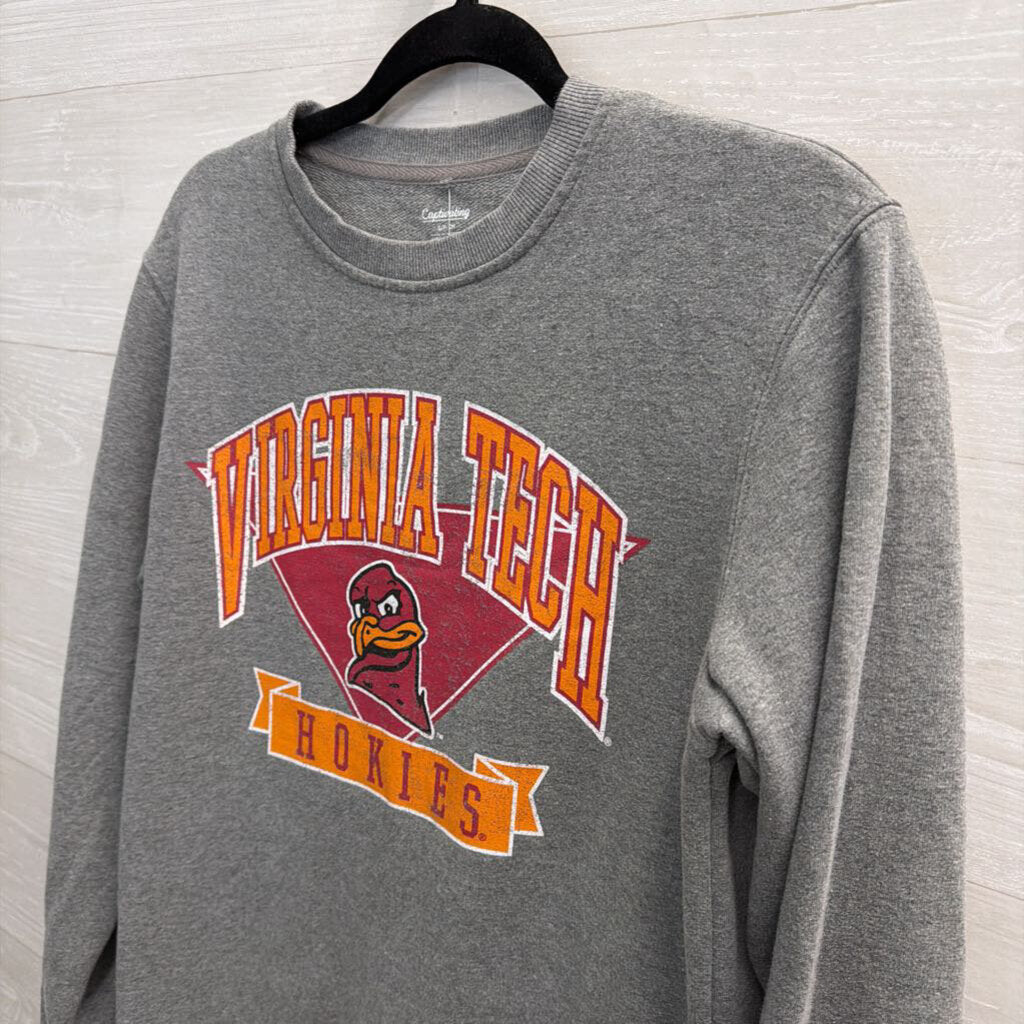 Grey Virginia Tech Hokies Long Sleeve Top Small