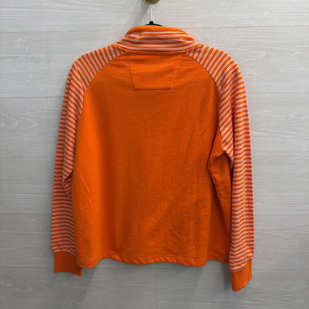 Antigua Orange Striped Long Sleeve Virginia Tech Pullover Large