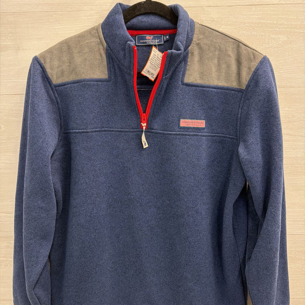 Vineyard Vines Navy Long Sleeve Oversized Quarter Zip Pullover Medium