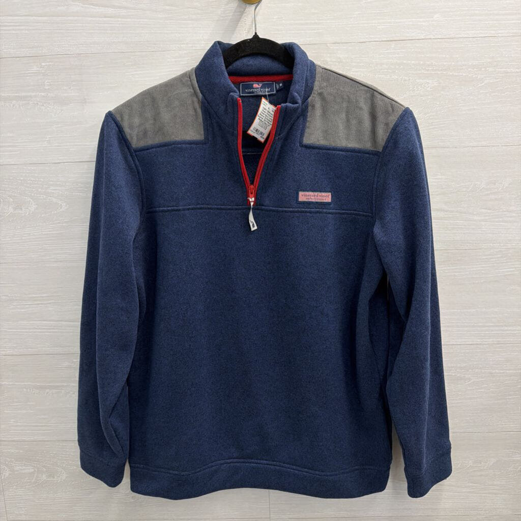 Vineyard Vines Navy Long Sleeve Oversized Quarter Zip Pullover Medium