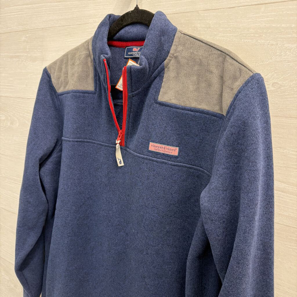 Vineyard Vines Navy Long Sleeve Oversized Quarter Zip Pullover Medium