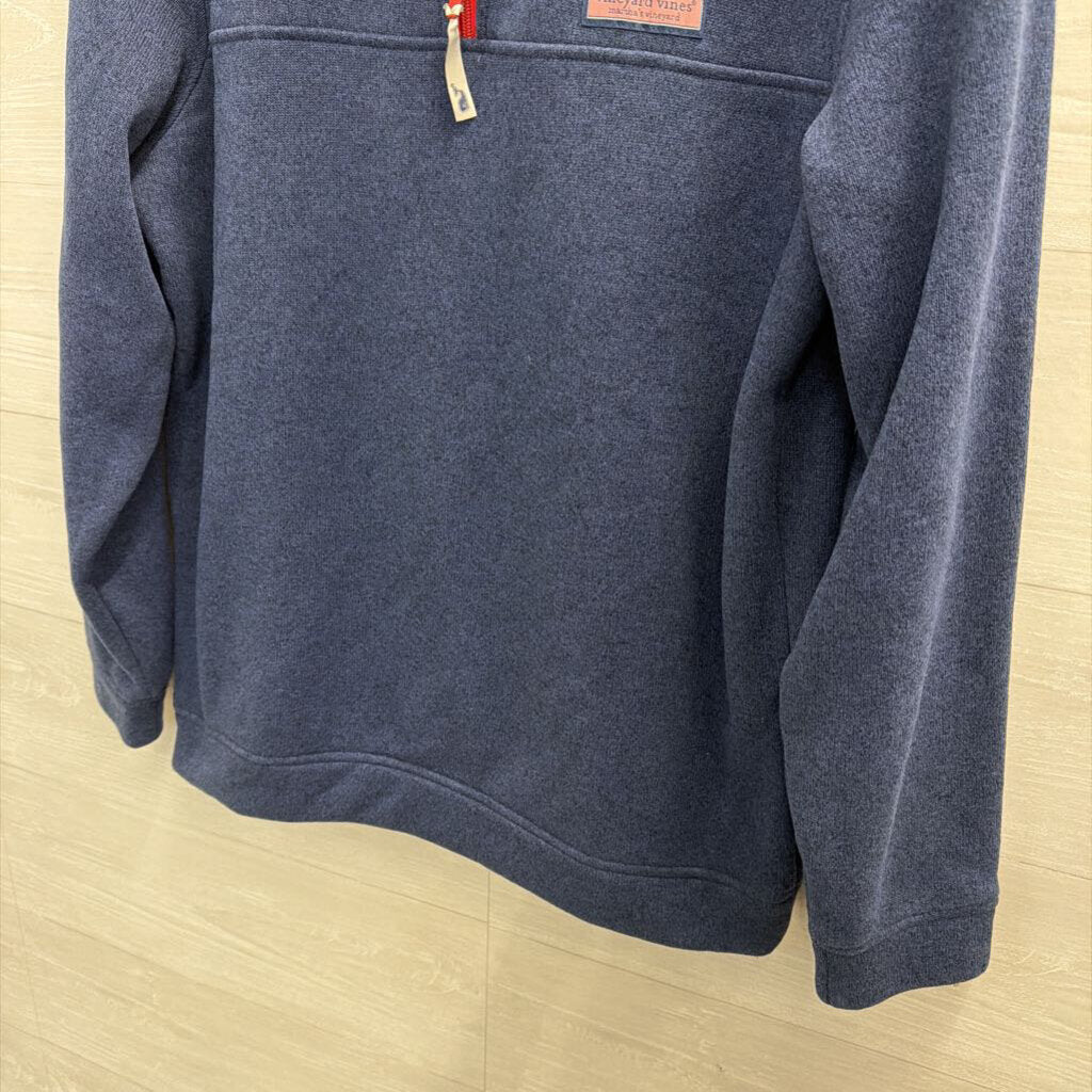 Vineyard Vines Navy Long Sleeve Oversized Quarter Zip Pullover Medium